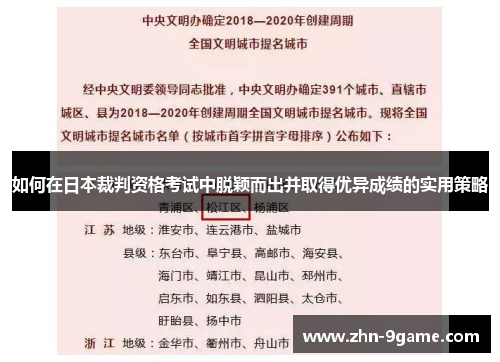 如何在日本裁判资格考试中脱颖而出并取得优异成绩的实用策略 如何在日本裁判资格考试中脱颖而出并取得优异成绩的实用策略